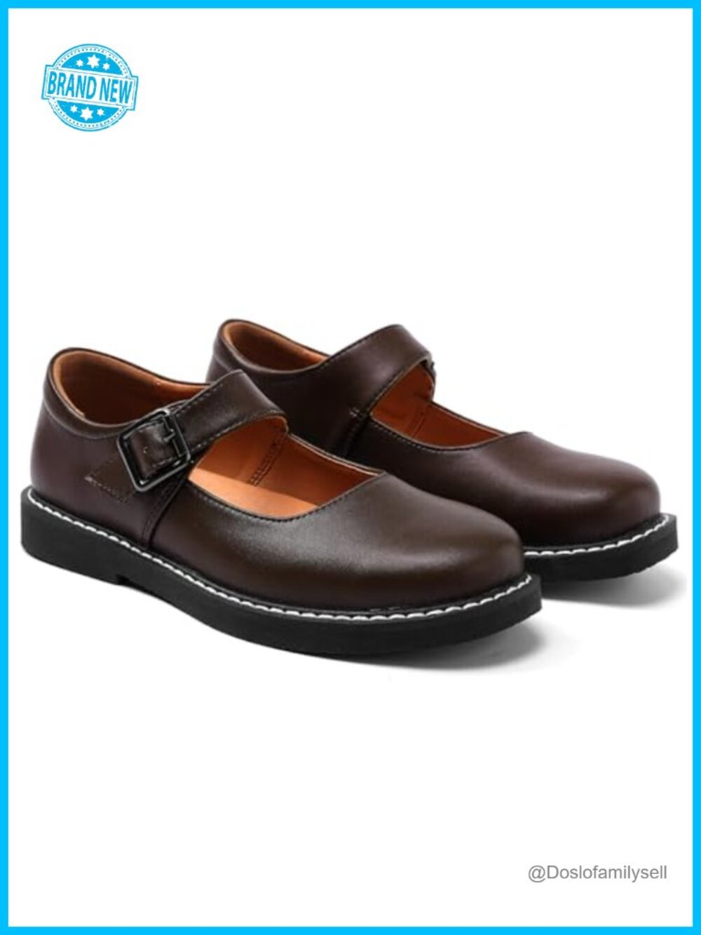 Women's Mary Jane Oxford Shoes Leather Comfort Flats Buckle Strap Work School